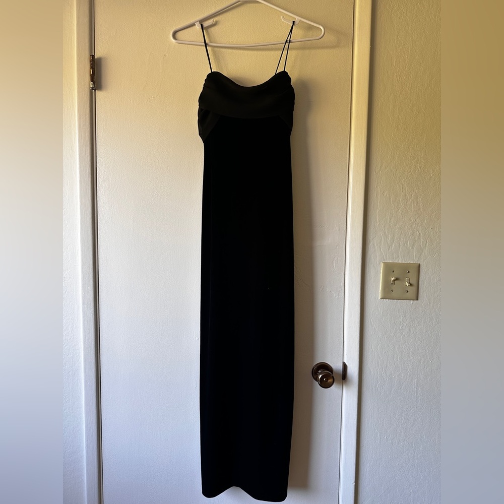 Elegant Black Velvet Evening Gown